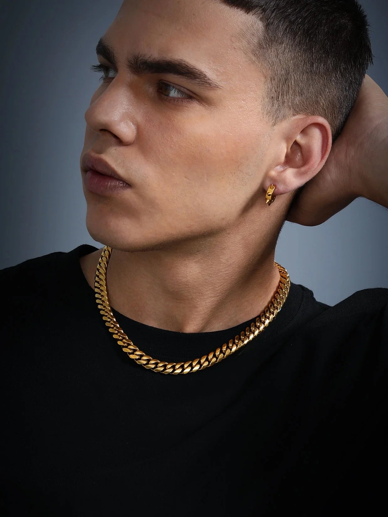 Mens Stainless Steel Cuban Link Chain Necklace 10MM 26 Inch Black Mens Gifts