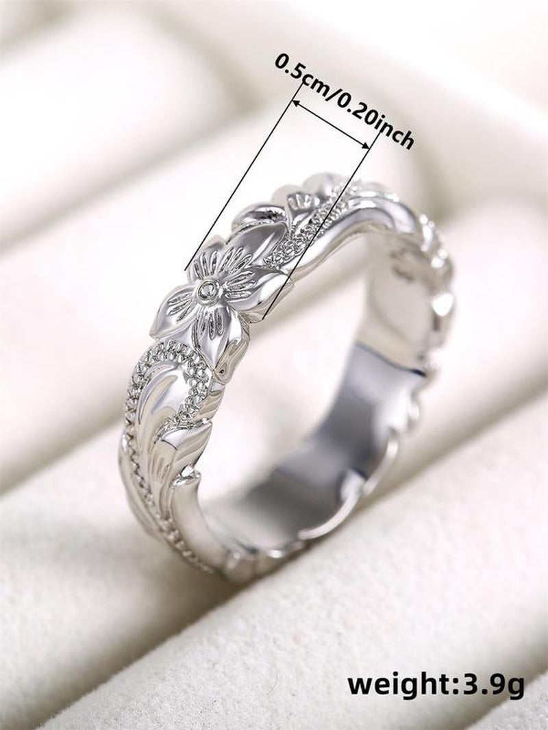 Engraved Flower Ring