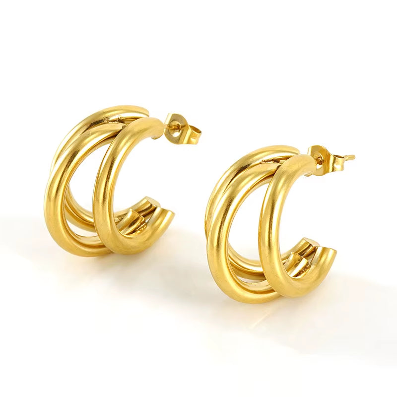 GleamSet™ 4-Piece Gold Claw Stud Earring Collection – Irresistibly Chic, Effortlessly Modern