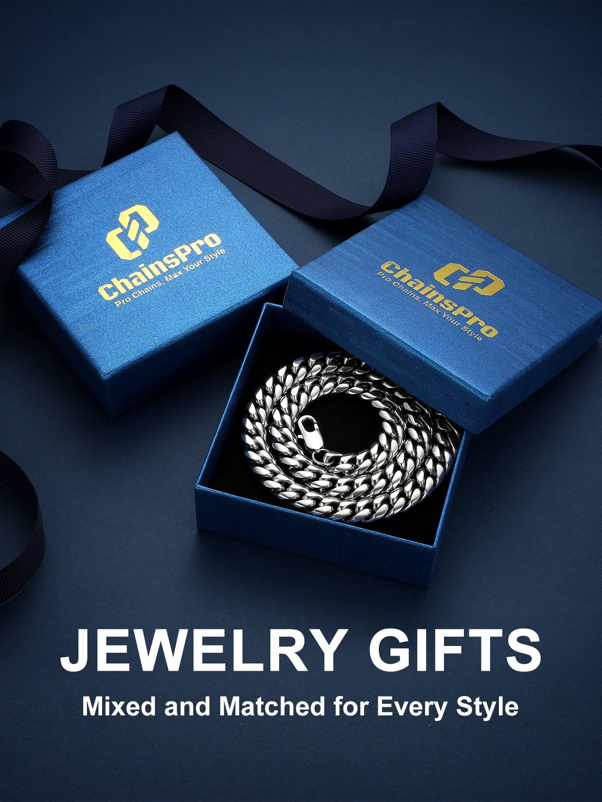 Mens Stainless Steel Cuban Link Chain Necklace 10MM 26 Inch Black Mens Gifts